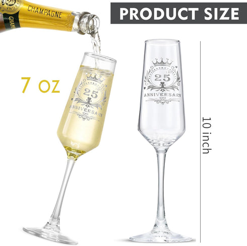25th Wedding Anniversary Champagne Flutes Gift